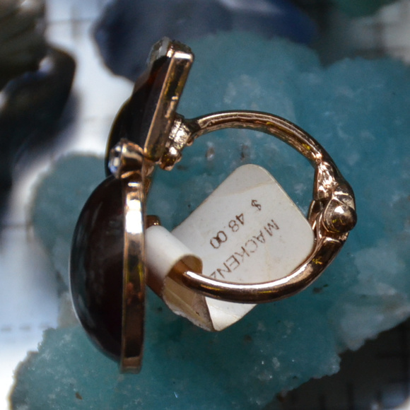 Mackenzie brown amber chunky clamper ring size 5 - Picture 7 of 8